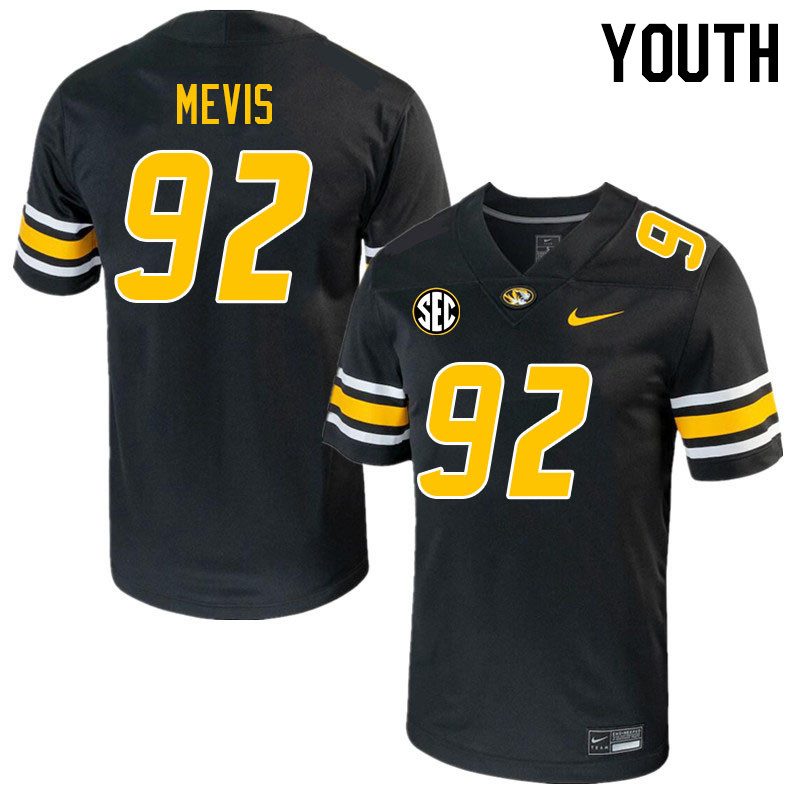 Youth #92 Harrison Mevis Missouri Tigers College 2023 Football Stitched Jerseys Sale-Black - Click Image to Close